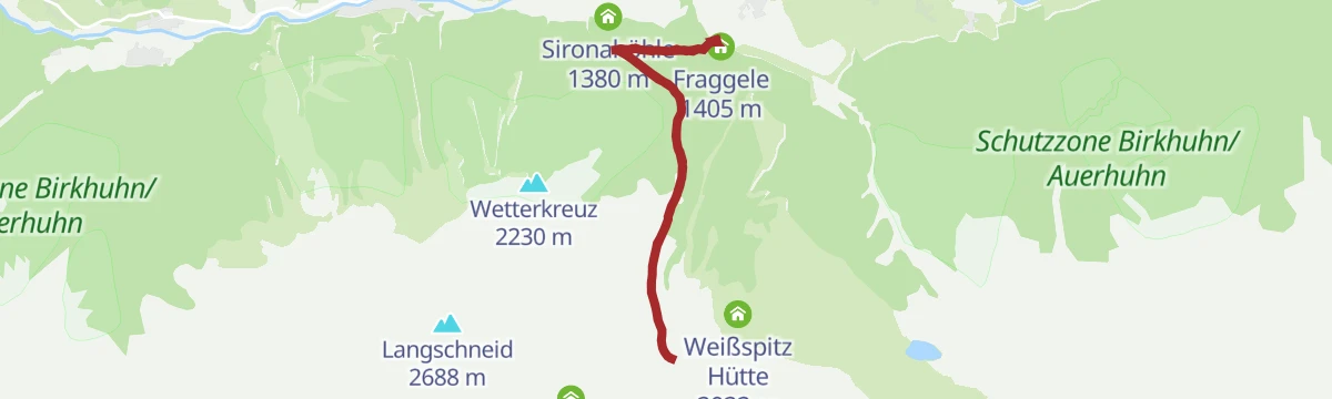 Route map: Wanderung zur Brugger Alm 1.818m